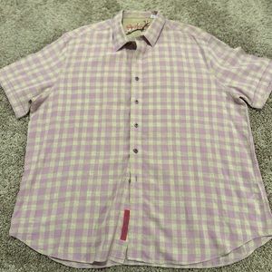 Very Nice!! Robert Graham Short Sleeve Button Up. Linen. 3XL but fits like 2XL
